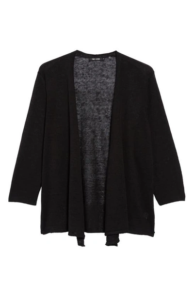 Nic + Zoe '4-way' Three Quarter Sleeve Convertible Cardigan In Black Onyx