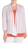 Nic + Zoe Nic+zoe '4-way' Three Quarter Sleeve Convertible Cardigan In Paper White