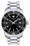 Movado Performance Stainless Steel Series 800 Watch, 40mm In Silver/ Black