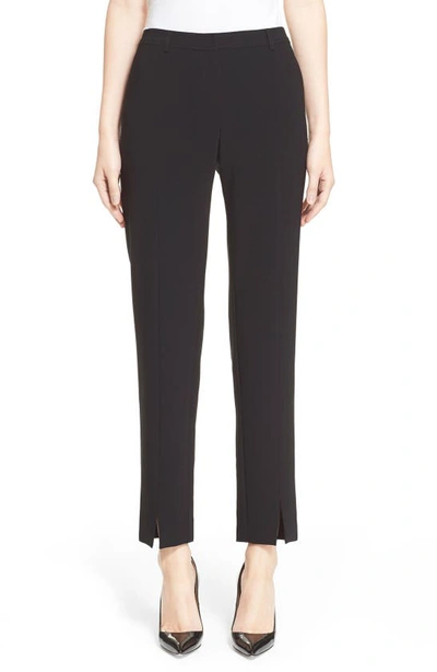 St John Women's Jennifer Pleated Straight-leg Pants In Caviar