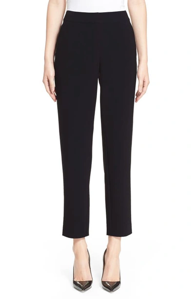 St John ‘diana' Flat Front Pressed Crease Straight Leg Pants In Black