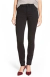 Nydj Ami Embroidered Side Skinny Jeans In Black