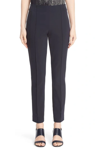 Lafayette 148 Gramercy Acclaimed-stretch Pants In Blue