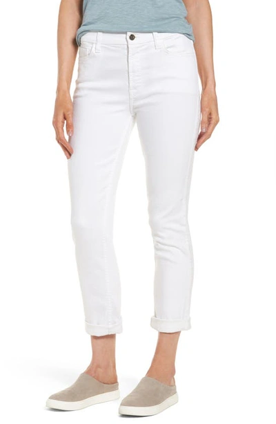 Jen7 Stretch Straight Leg Crop Jeans In White