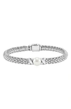 Lagos Sterling Silver Luna Caviar Bracelet With Cultured Freshwater Pearl In Silver/ Pearl