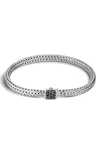 John Hardy Classic Chain Sterling Silver Lava Extra Small Bracelet With Black Sapphire In Silver/ Black Sapphire