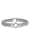 Lagos Enso Circle Game Diamond Caviar Rope Bracelet In Silver