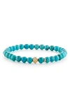 Lagos Caviar Icon Semiprecious Stone Bracelet In Turquoise/ Gold
