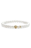 Lagos Caviar Icon Cultured Freshwater Pearl Bracelet With 18k Gold Caviar Station In Pearl/ Gold