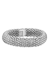 Lagos Sterling Silver Caviar Oval Link Bracelet In Silver/ Gold