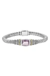 Lagos 18k Gold And Sterling Silver Caviar Color Bracelet With Amethyst In Amethyst