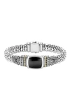 Lagos 18k Gold And Sterling Silver Caviar Color Bracelet With Black Onyx In Black Onyx