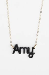 MOON AND LOLA 'ZEBRA BLOCK FONT' PERSONALIZED NAMEPLATE PENDANT NECKLACE,P-31519