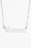 MOON AND LOLA 'ZEBRA BLOCK FONT' PERSONALIZED NAMEPLATE PENDANT NECKLACE,P-31512