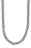 Lagos 18k Gold And Sterling Silver Caviar Mini Rope Necklace, 18 In Silver / Gold