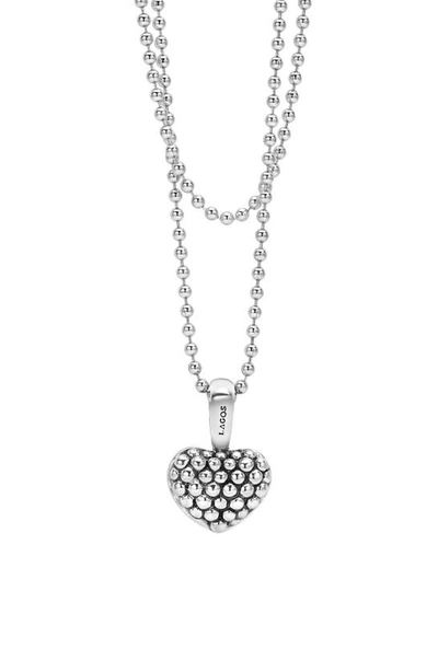 LAGOS LAGOS STERLING SILVER HEART LONG STRAND PENDANT NECKLACE,07-80204-M