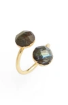 ELISE M ARABESQUE SEMIPRECIOUS STONE ADJUSTABLE RING,1472