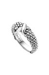 Lagos Signature Caviar Band Ring In Silver