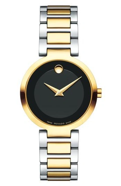 Movado Modern Classic Bracelet Watch, 28mm In Black/gold