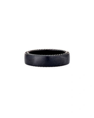 David Yurman Men's Streamline Band Ring In Titanium, 6mm In Titanium Silver