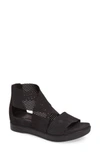 Eileen Fisher Women's Perforated Crisscross Platform Sandals In Black Perforated Leather