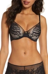 Natori Flora Contour Underwire Bra In Black/light Mocha