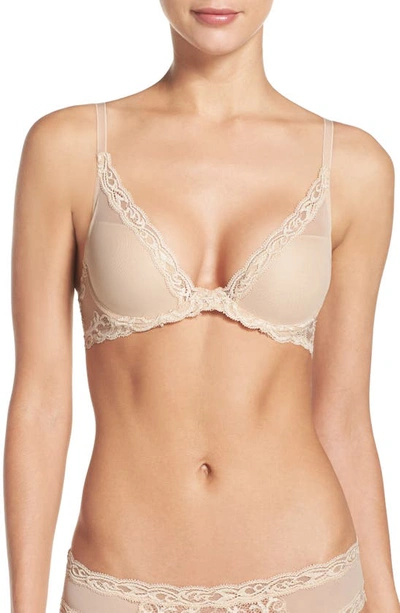 Natori Feathers Plunge Underwire Maternity Nursing Bra In Cosmetic