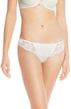 Simone Perele 'wish' Embroidered Tanga Thong In White