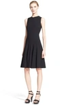 Akris Sleeveless Zip-front Seamed A-line Dress In Black