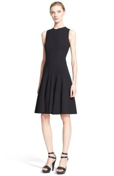 Akris Sleeveless Zip-front Seamed A-line Dress In Black