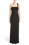 ARMANI COLLEZIONI CRYSTAL TRIM MATTE JERSEY GOWN,6YMA63MJGEZ0999