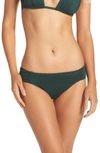 La Blanca Ruched Side-tab Bikini Bottoms Women's Swimsuit In Hunter