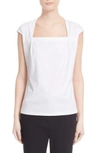 Lafayette 148 Plus-size Swiss Cotton Rib Corinne Top In White
