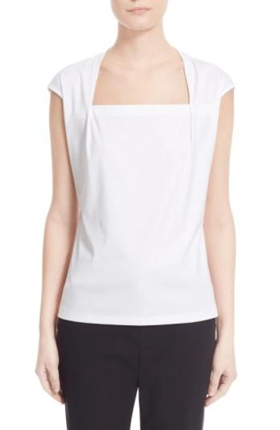 Lafayette 148 Plus-size Swiss Cotton Rib Corinne Top In White