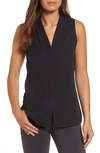 Nic + Zoe Petite Easy Day To Night V-neck Sleeveless Top In Black Onyx