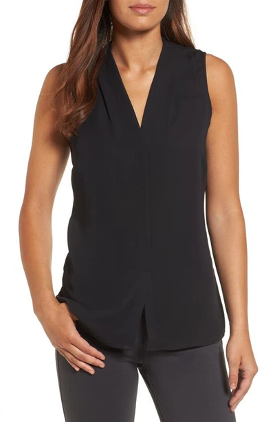 Nic + Zoe Petite Easy Day To Night V-neck Sleeveless Top In Black