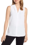 Nic + Zoe Petite Easy Day To Night V-neck Sleeveless Top In Paper White