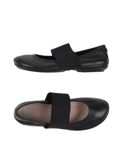 Camper Round-headed Mary Jane Shoes In Black