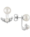 MAJORICA STERLING SILVER IMITATION PEARL EAR JACKET EARRINGS