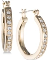 IVANKA TRUMP GOLD-TONE PAVE HOOP EARRINGS