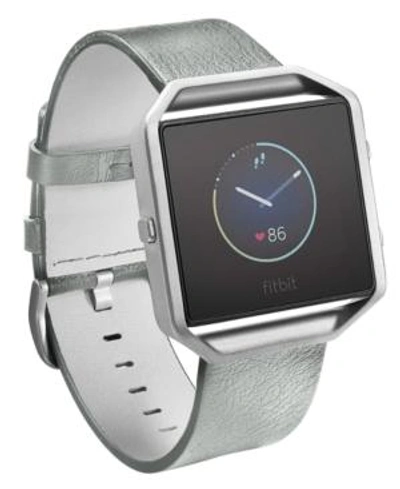 Fitbit Men's Blaze Leather Accessory Band In Grey