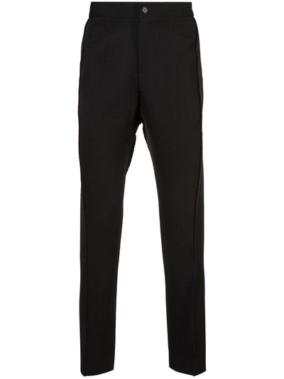 Yang Li Twisted Seam Slim-fit Trousers In Black