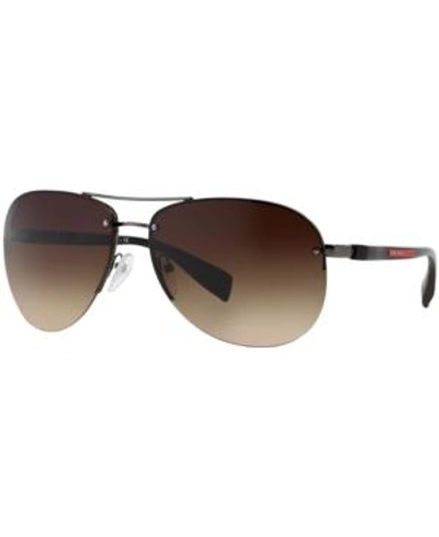 Prada Ps 56ms 1bo1a165 Pilot Sunglasses In Brown Gradient