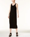 Eileen Fisher Jersey Scoop-neck Midi Dress In Black