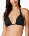 La Blanca Ruched Halter Bikini Top Women's Swimsuit In Black