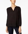 Nydj Print Peasant Top In Black