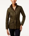 Barbour Cavalry Fleece Lined Quilted Jacket In Dark Olive