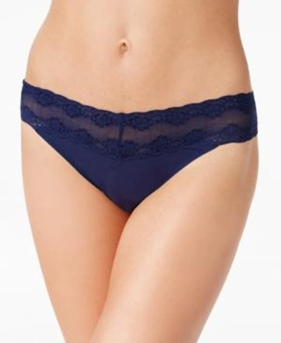 Natori Bliss Perfection V-kini Briefs (one Size) In Midnight