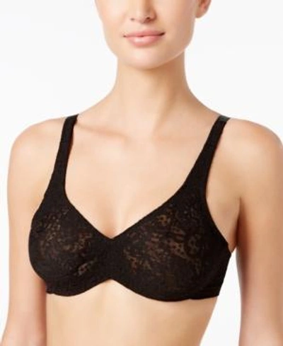 Wacoal Halo Lace Full Figure Underwire Bra In Black