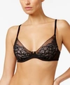 Natori Flora Contour Underwire Bra In Black/light Mocha